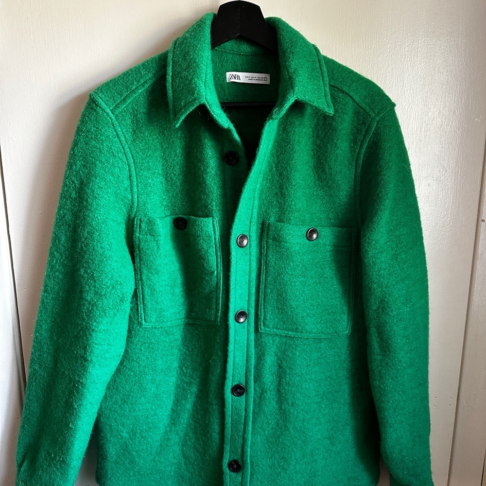 Zara Fuzzy Shirt Jacket